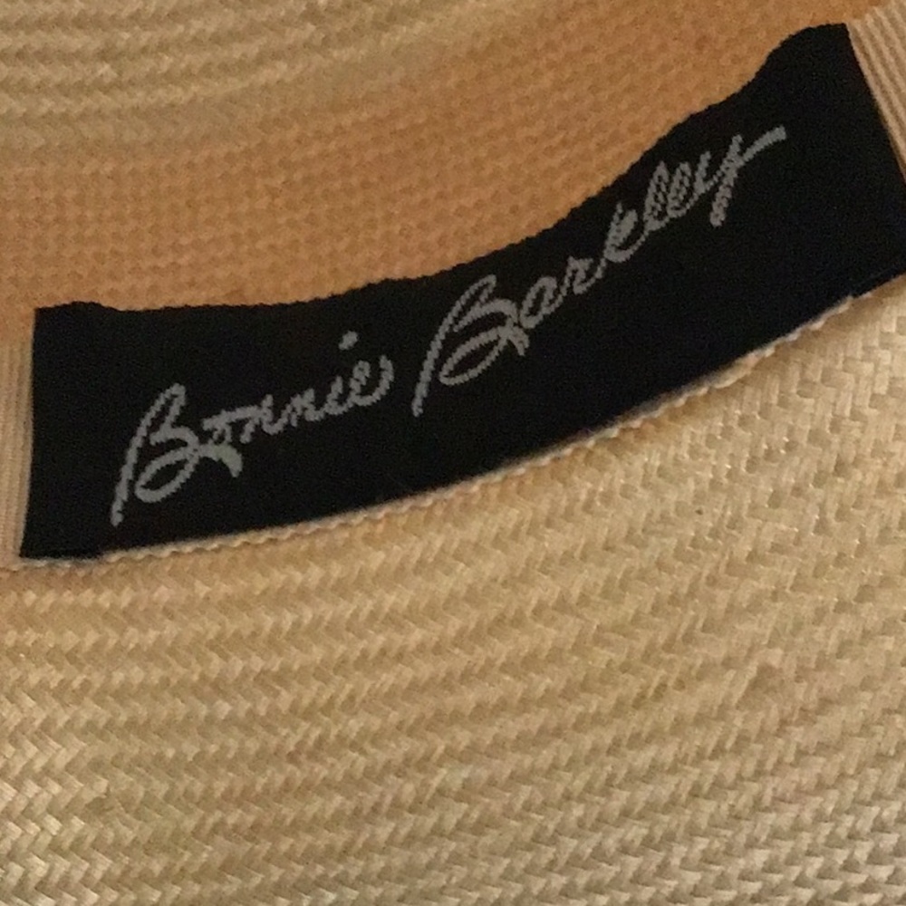 Vintage, Bonnie Berkley straw hat w/ lace and bow detail. - Picture 3 of 5